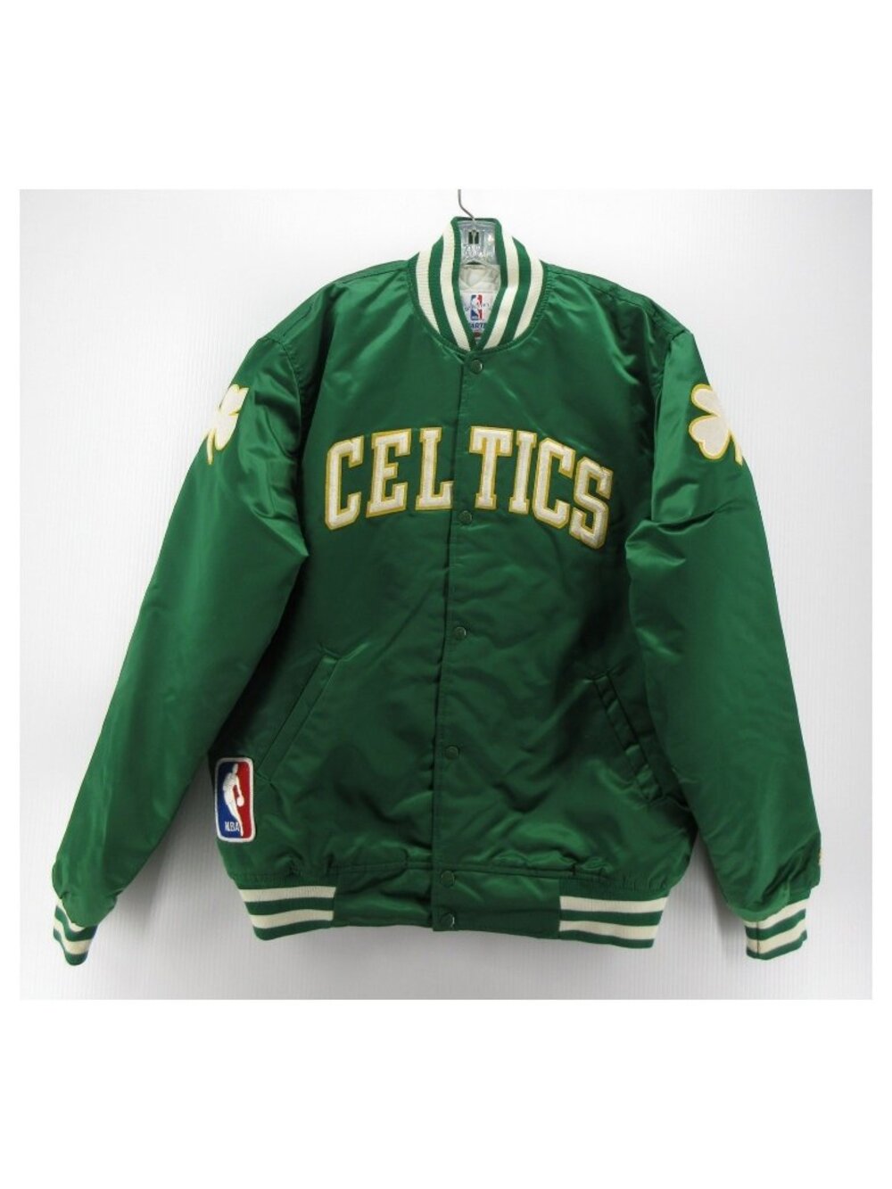 VTG Boston Celtics Jacket XL Tall Starter Satin Bomber 80s Patches NBA